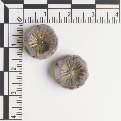 14mm Hibiscus Flower - Lavender Picasso