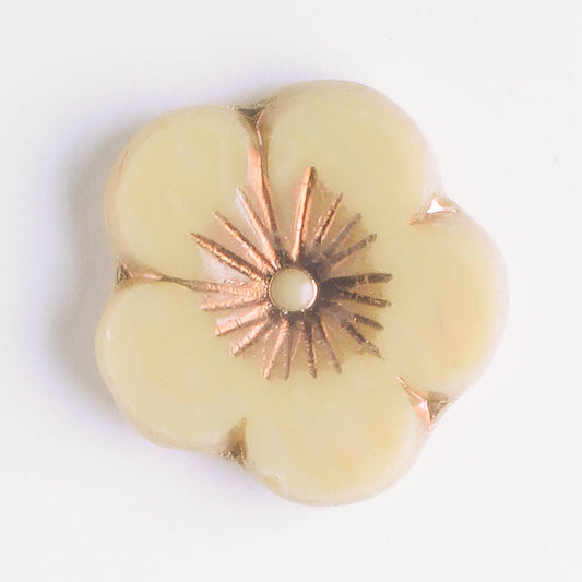 21mm Hibiscus Flower - Beige and Copper