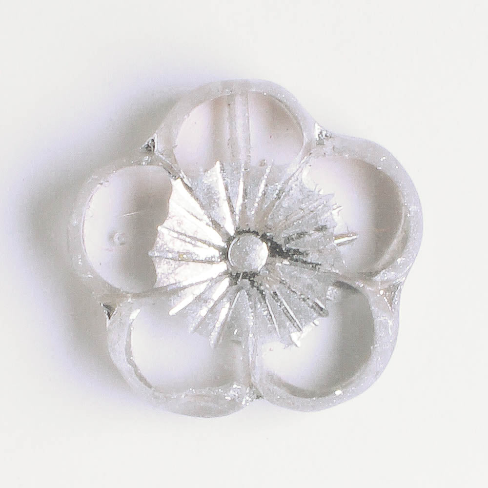 21mm Hibiscus Flower - Clear Silver AB