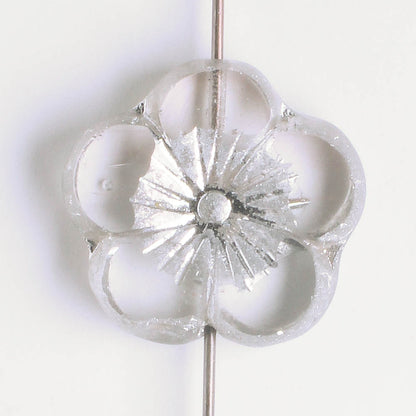 21mm Hibiscus Flower - Clear Silver AB