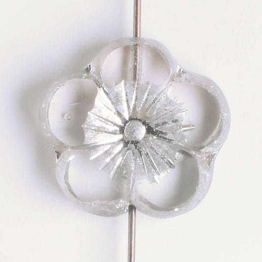 21mm Hibiscus Flower - Clear Silver AB