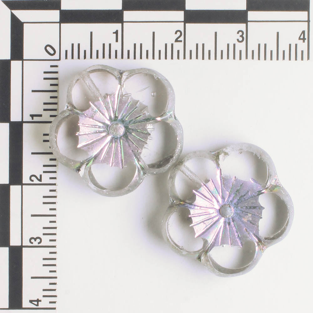 21mm Hibiscus Flower - Clear Silver AB