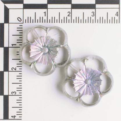 21mm Hibiscus Flower - Clear Silver AB