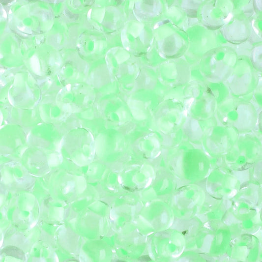 Fringe Bead, Color Lined Lime Green