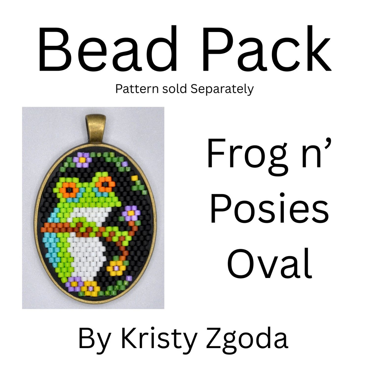 Frog n' Posies Oval Bead Pack