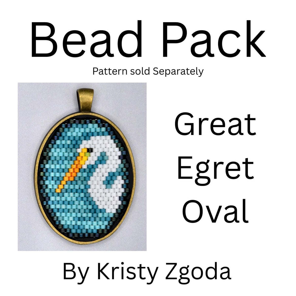 Great Egret Oval Bead Pack
