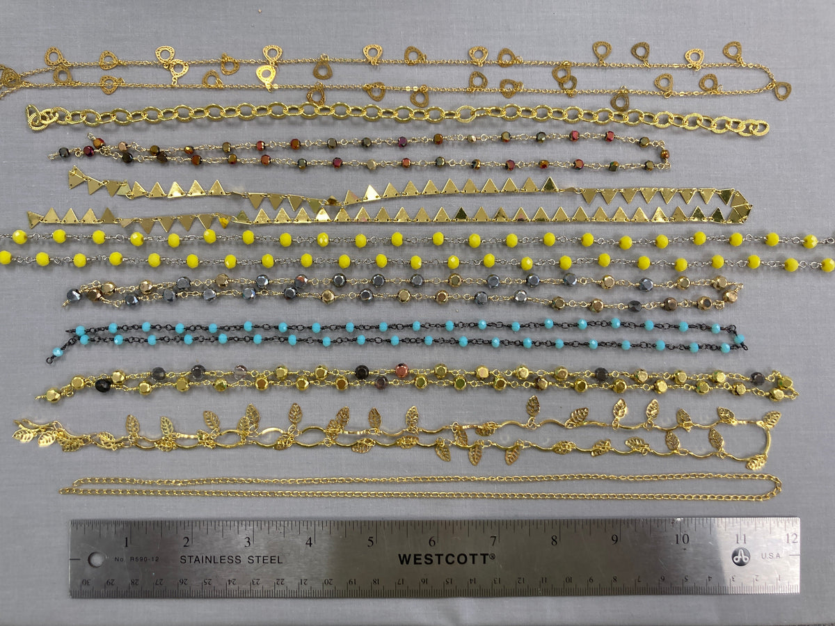Assorted Chain - at least 12" long - 10 pieces