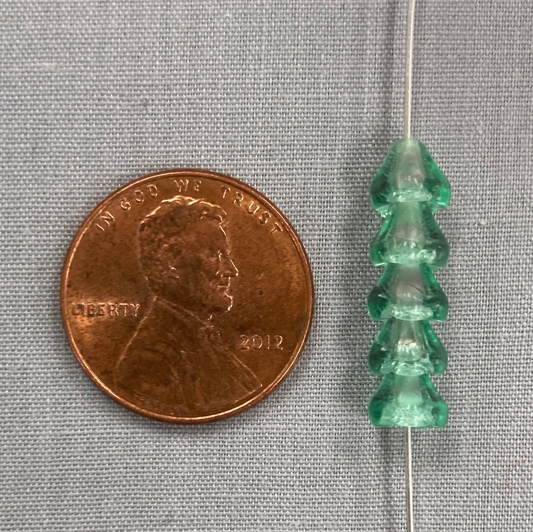 5x6mm Bell Flower - Aqua/Gray