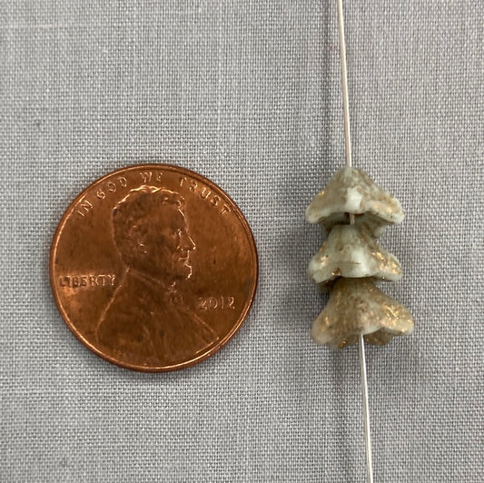 5x8mm Bell Flower - Gray and gold with an Etched Finish