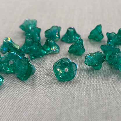 4x6mm Bell Flower - Teal AB