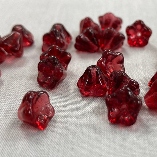 5x8mm Bell Flower - Cranberry