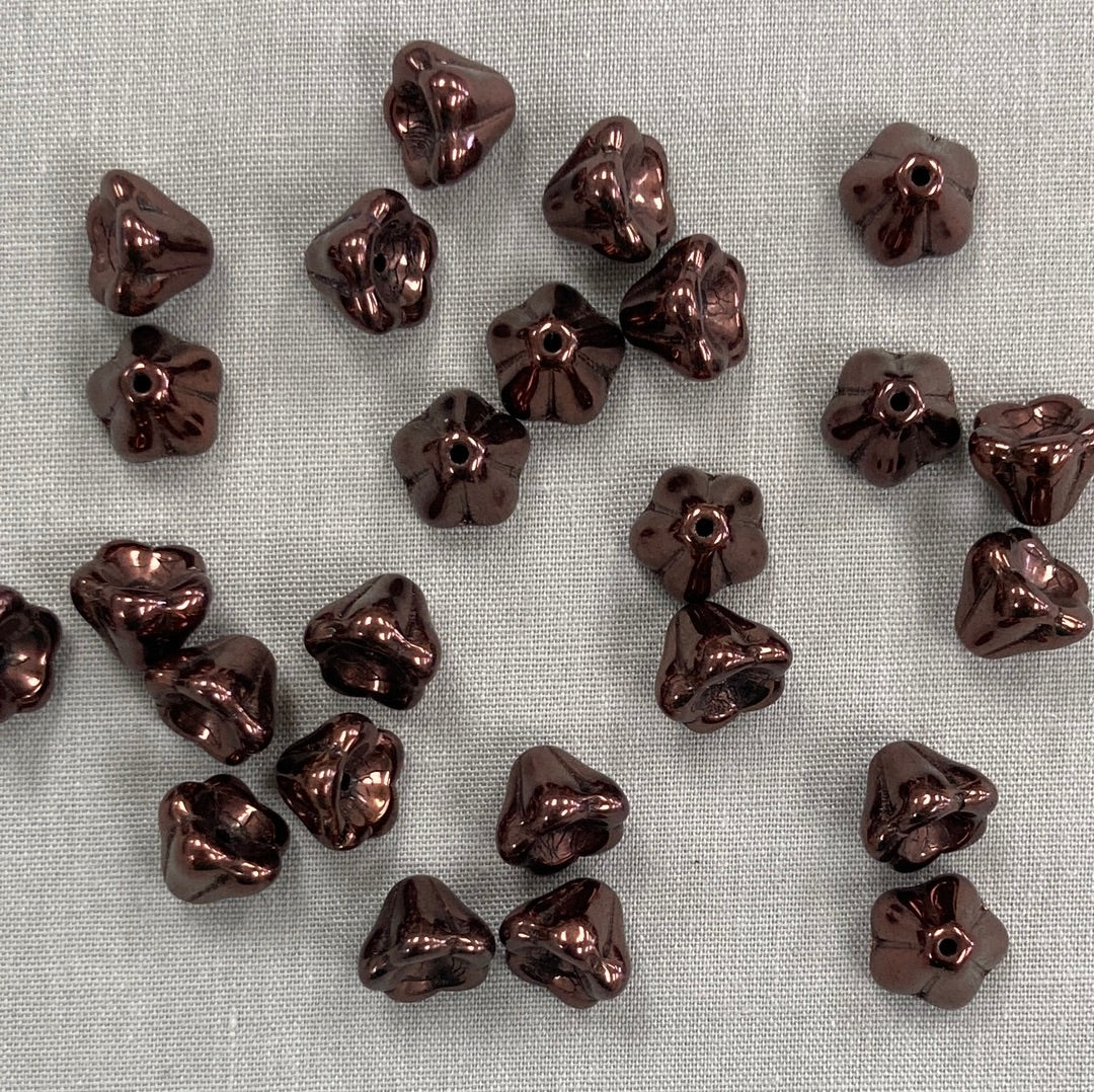 5x8mm Bell Flower - Purple Bronze