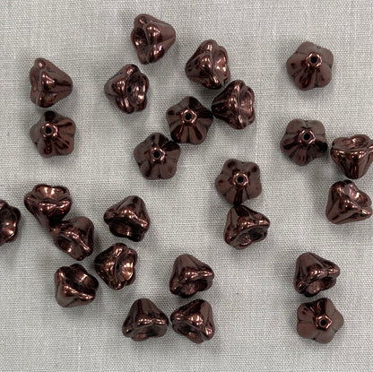 5x8mm Bell Flower - Purple Bronze