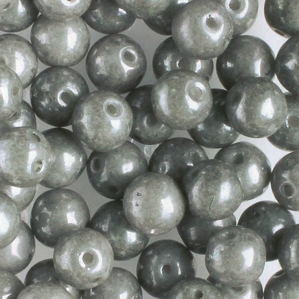 Rounduo White Gray Luster - 50 beads