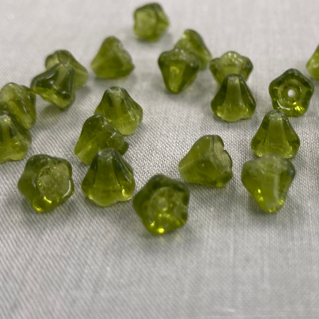 5x6mm Bell Flower - Olive Green