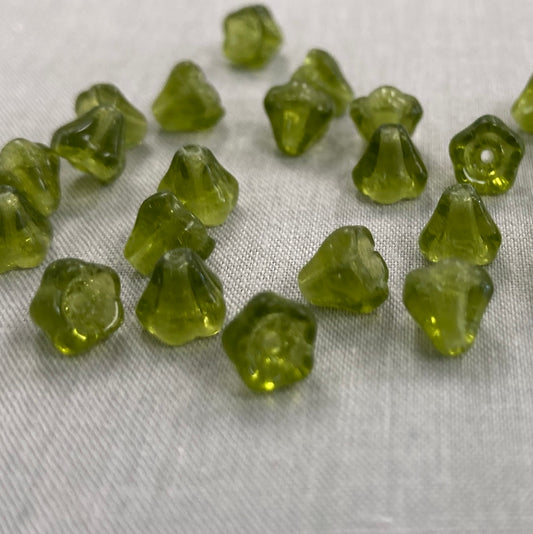 5x6mm Bell Flower - Olive Green