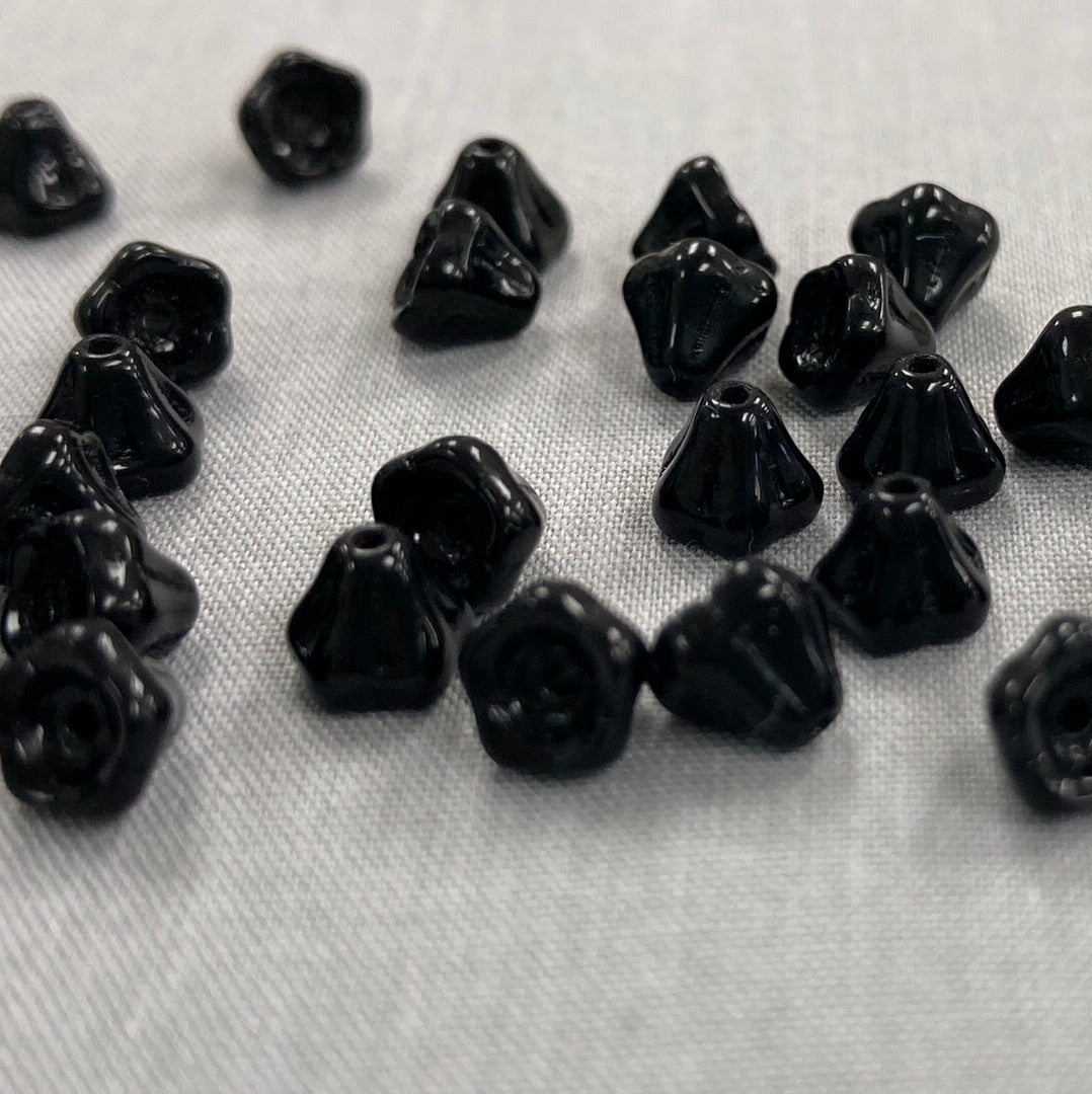 5x6mm Bell Flower - Black
