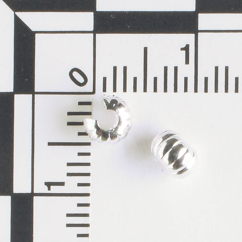 Crimp Cover 4mm Silver Corrugated