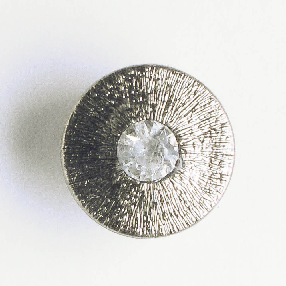 Button Silver Rhinestone