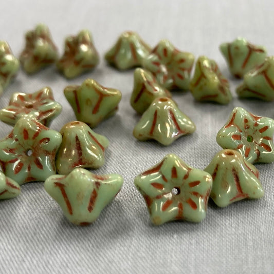 5x8mm Bell Flower - Sage Picasso