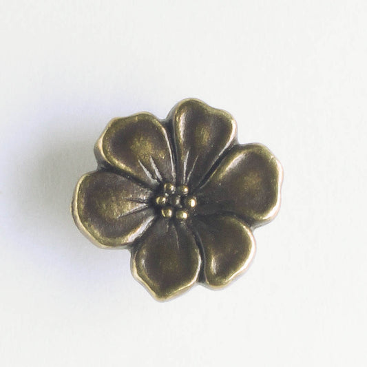 Apple Blossom Button - Brass Oxide