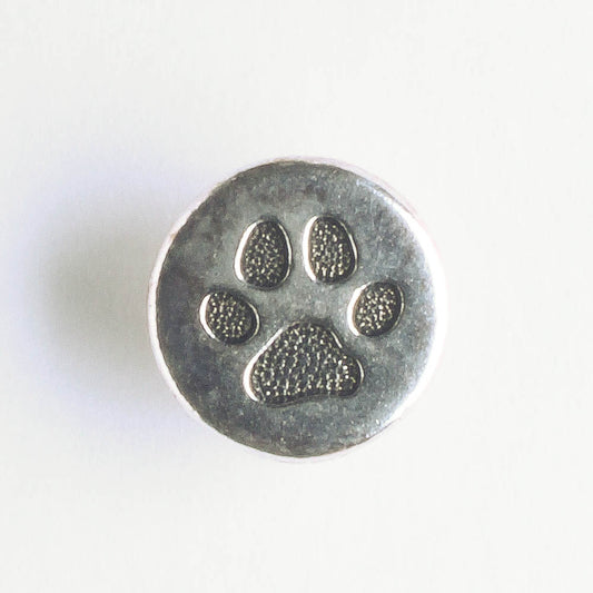 Paw Print Button, Silver