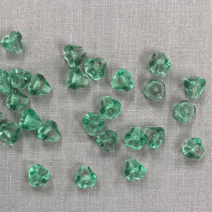 5x6mm Bell Flower - Aqua/Gray