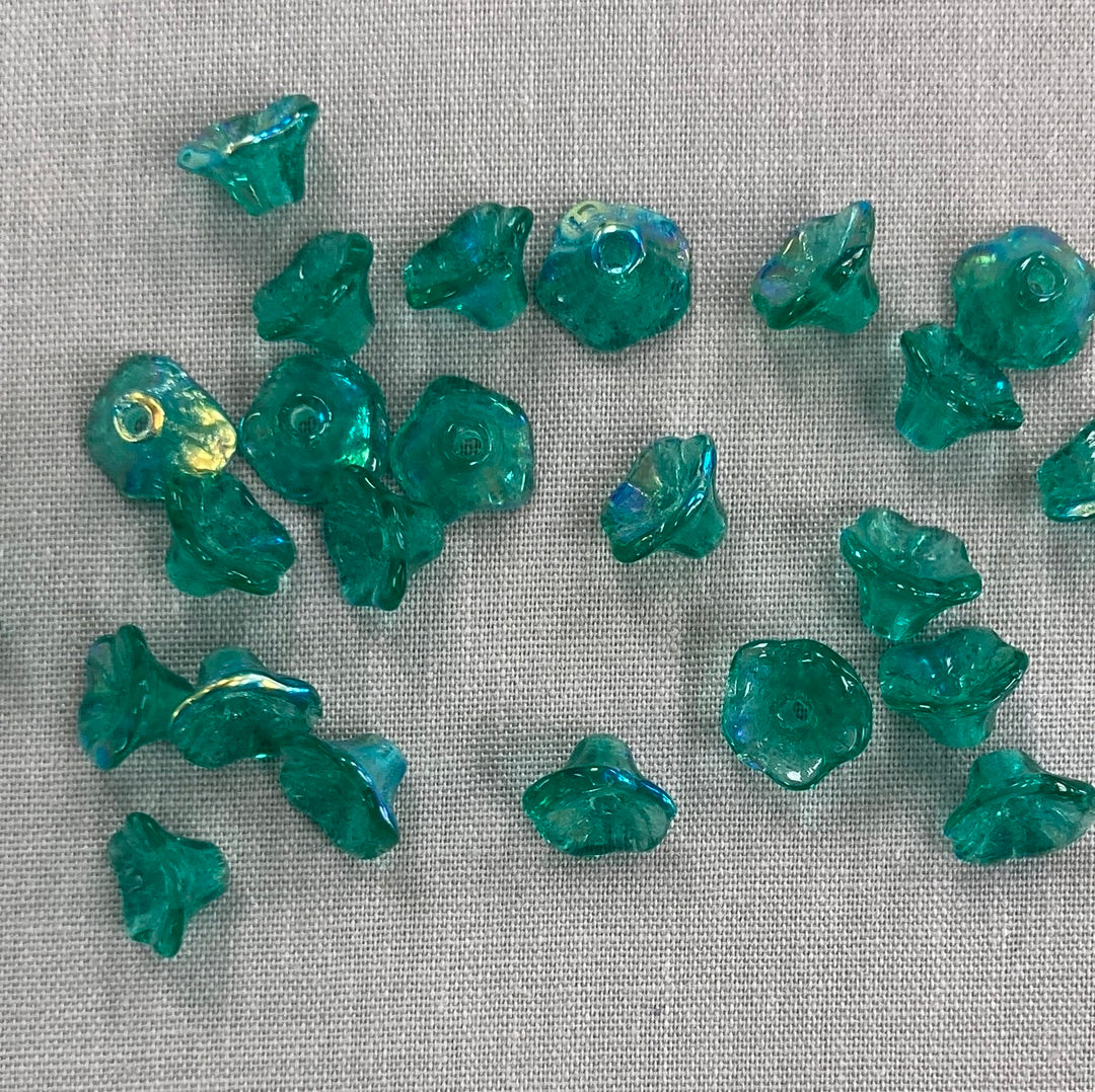 4x6mm Bell Flower - Teal AB