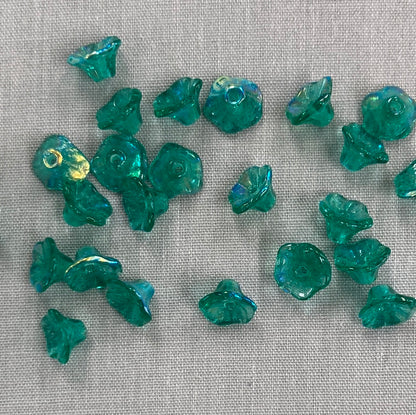 4x6mm Bell Flower - Teal AB