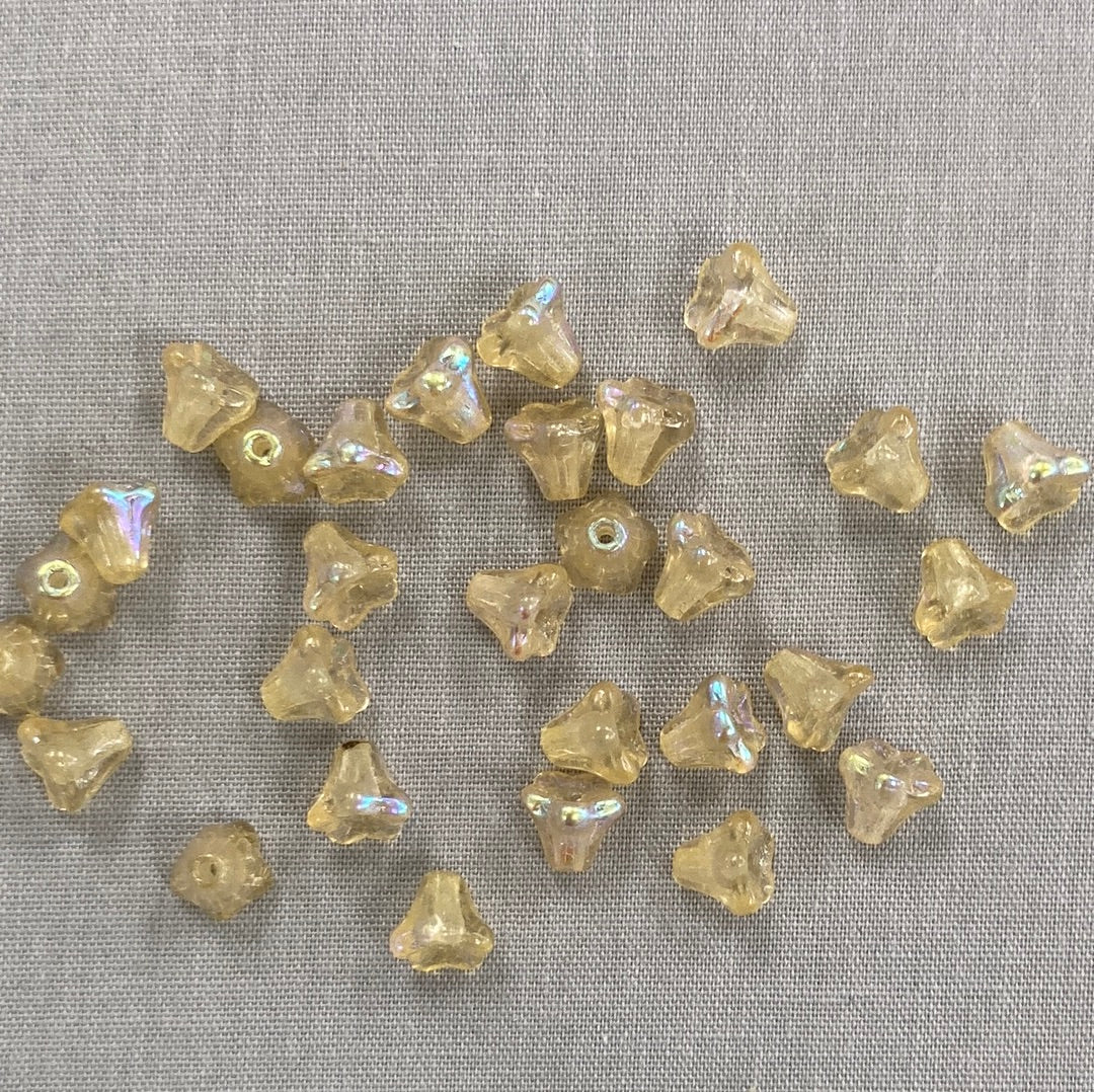 5x6mm Bell Flower - Pale Yellow AB