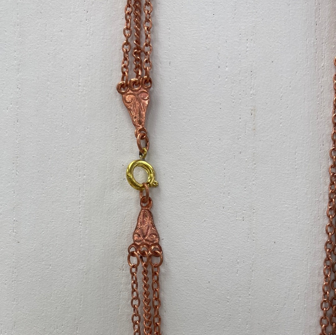 Copper 3 Strand Chain Necklace - 19-22"