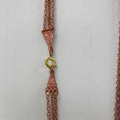 Copper 3 Strand Chain Necklace - 19-22"