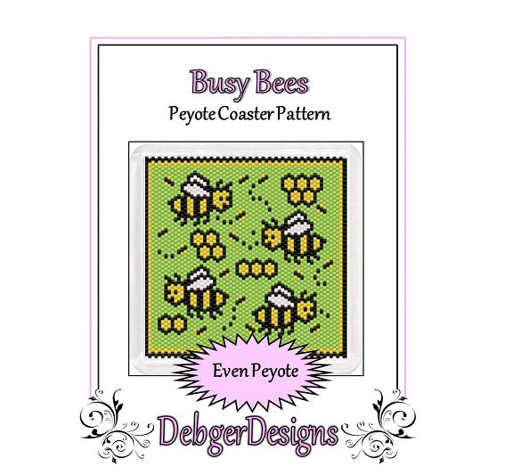 Busy Bees Coaster Pattern - PDF