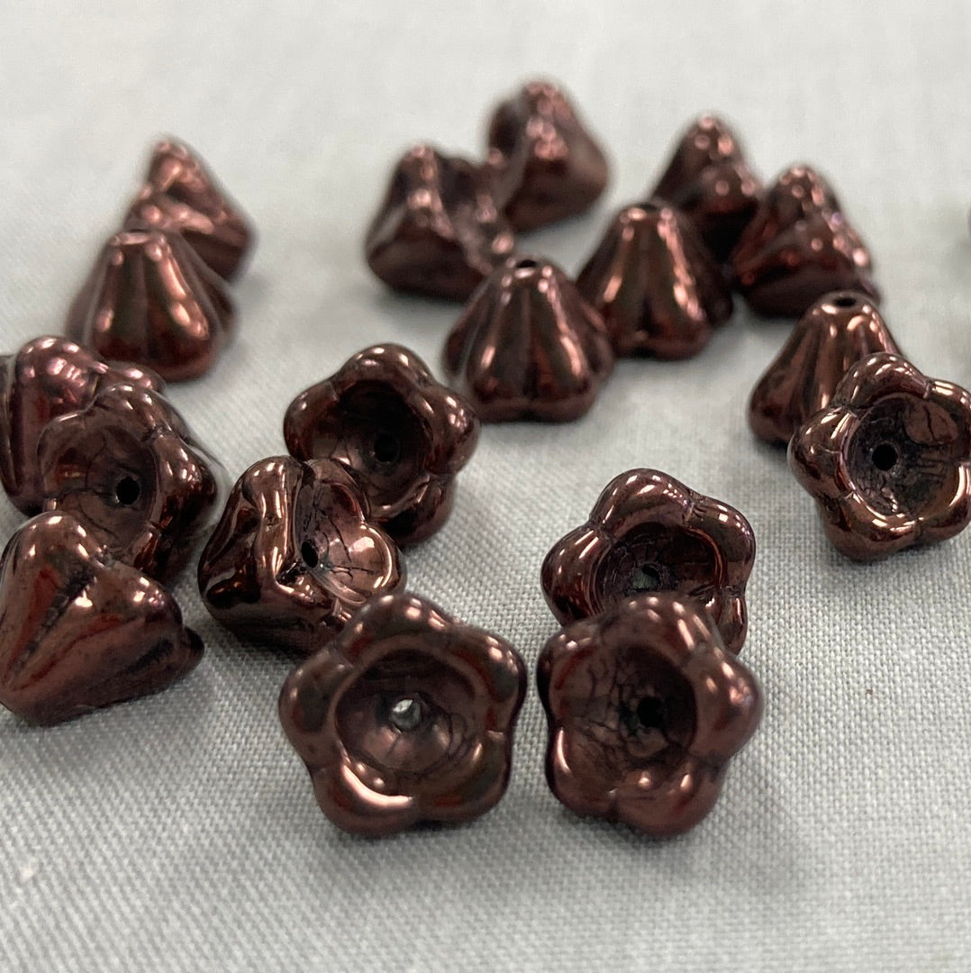 5x8mm Bell Flower - Purple Bronze