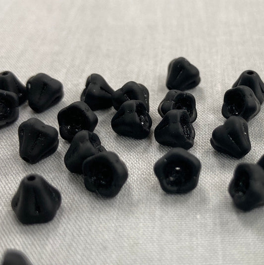 5x6mm Bell Flower - Matte Black