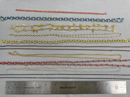 Assorted Chain - at least 12" long - 10 pieces