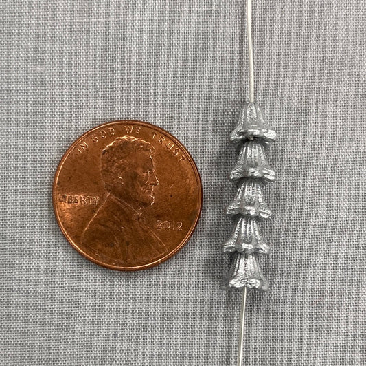 5x6mm Bell Flower - Silver