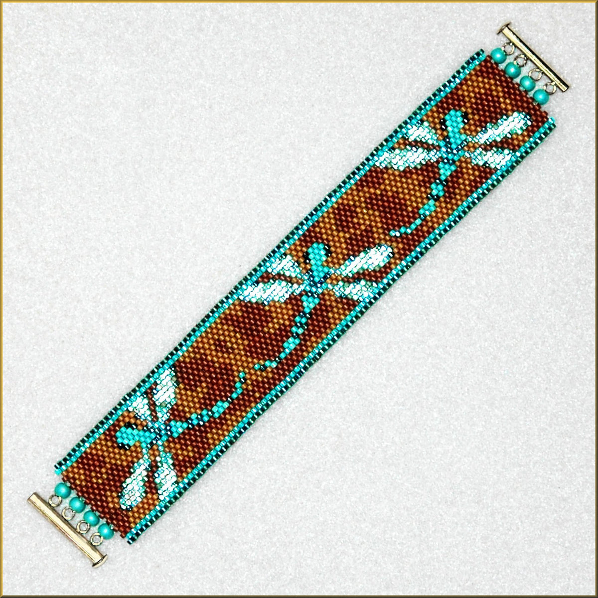 Dragonfies in Turquoise Bracelet Pattern - PDF