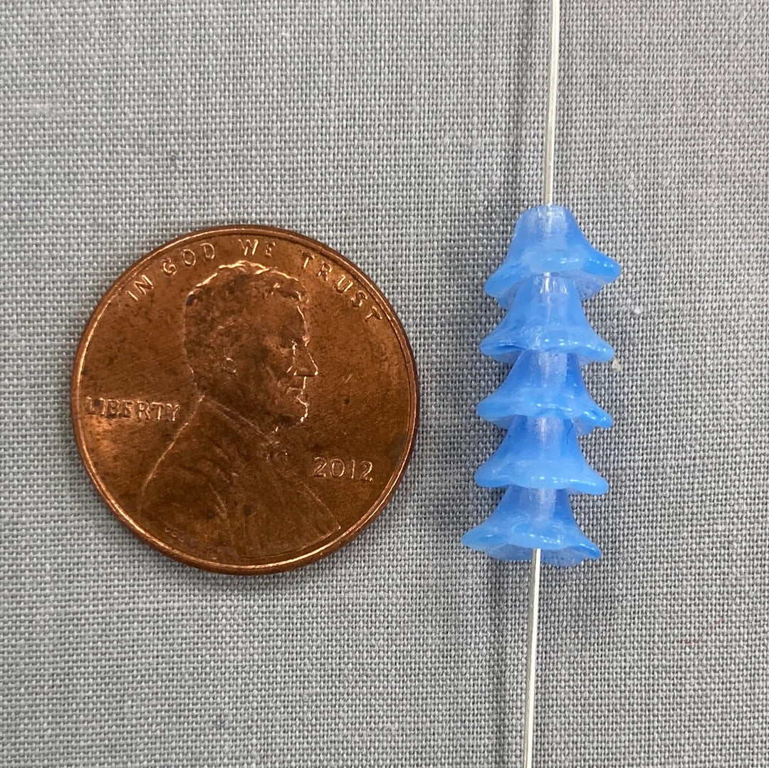 4x6mm Bell Flower - Milky Blue