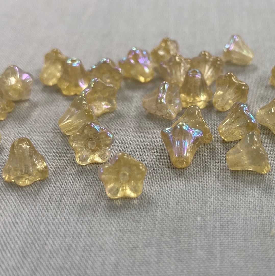 5x6mm Bell Flower - Pale Yellow AB