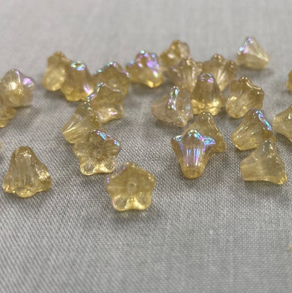 5x6mm Bell Flower - Pale Yellow AB