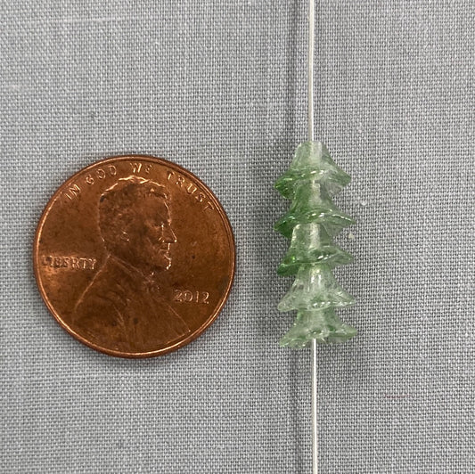 4x6mm Bell Flower - Green/Clear