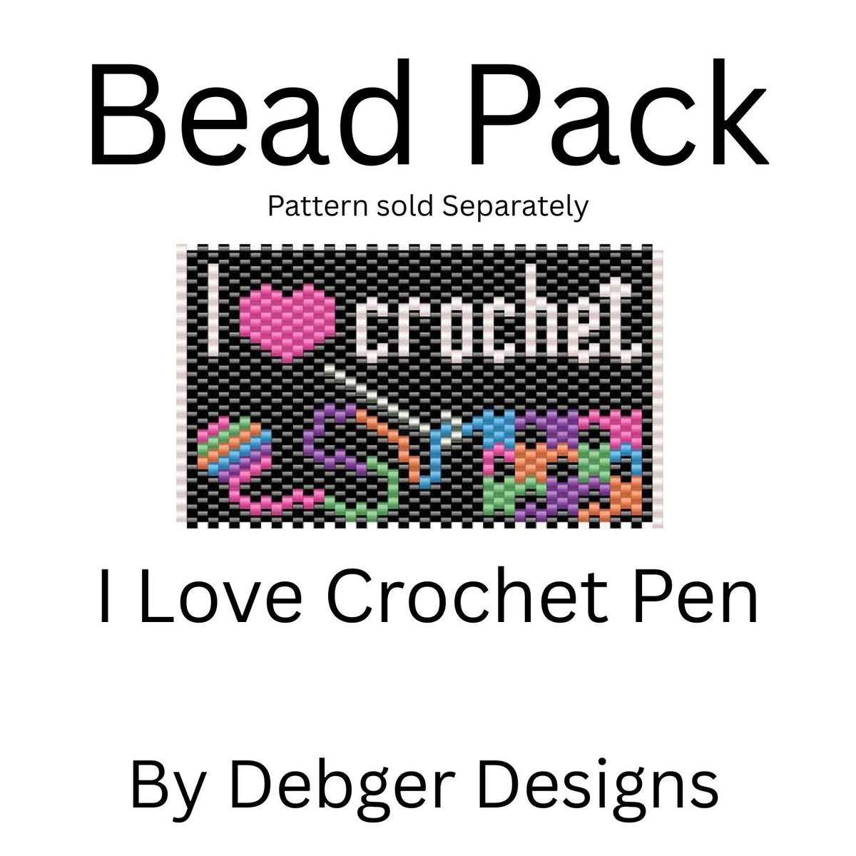I Love Crochet Pen Bead Pack