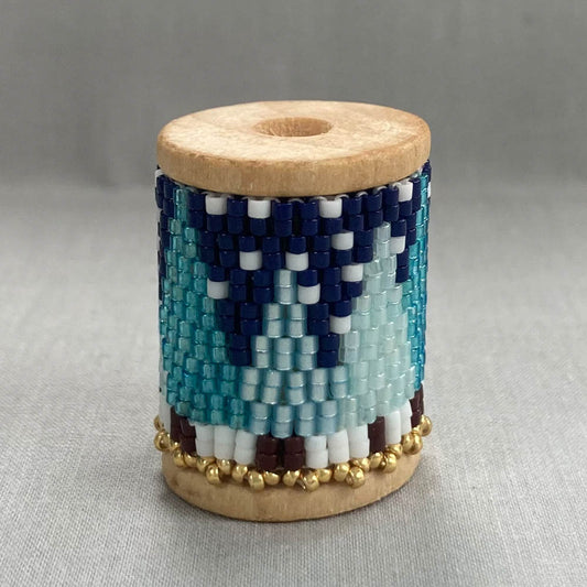 Turquoise Trees Spool Cover Peyote Pattern - PDF