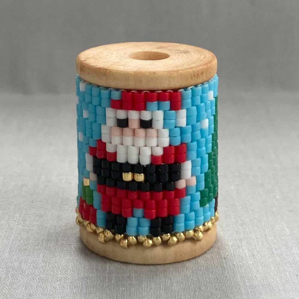 Christmas Trees and Santa Spool Cover Peyote Pattern - PDF