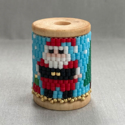 Christmas Trees and Santa Spool Cover Peyote Pattern - PDF