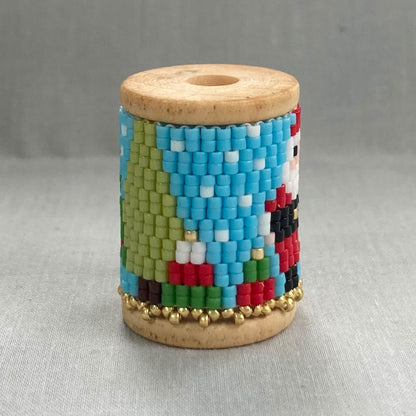 Christmas Trees and Santa Spool Cover Peyote Pattern - PDF