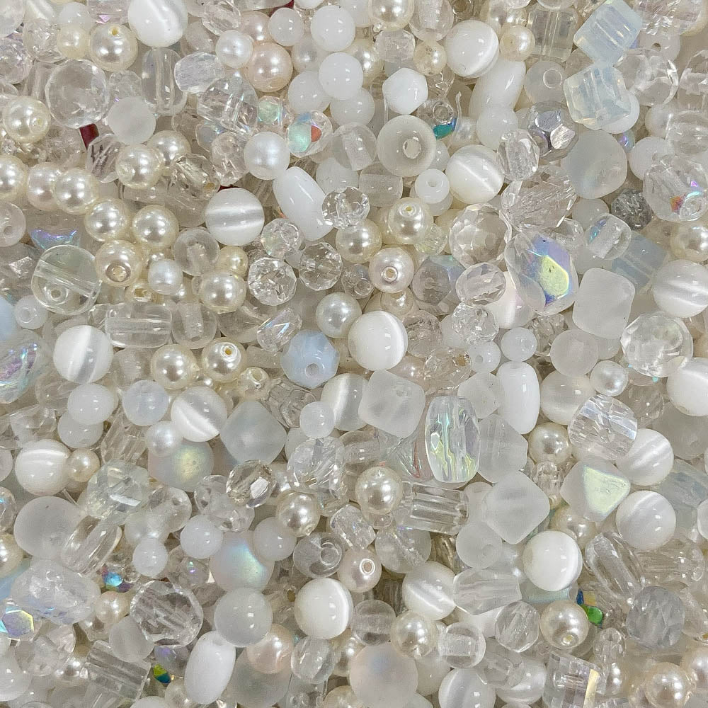 Snow & Ice - Small Glass Beads Mix - 2oz