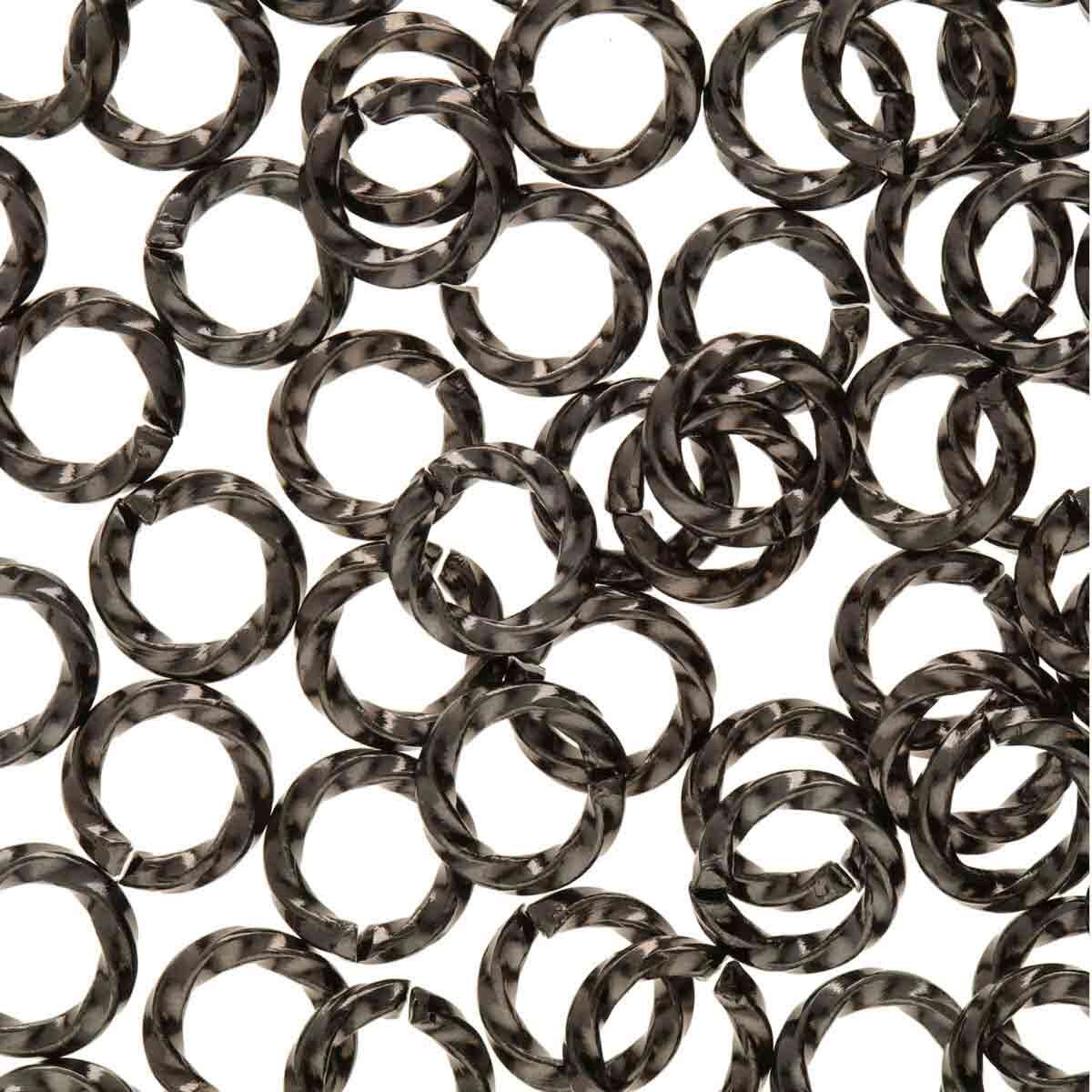 6mm Twisted Jump Ring - Black Oxide