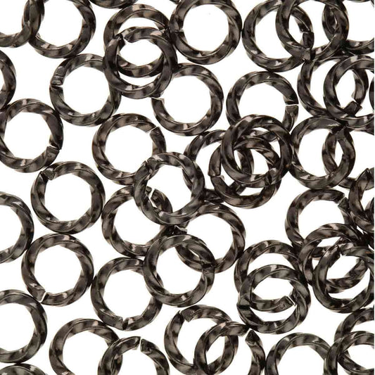 6mm Twisted Jump Ring - Black Oxide